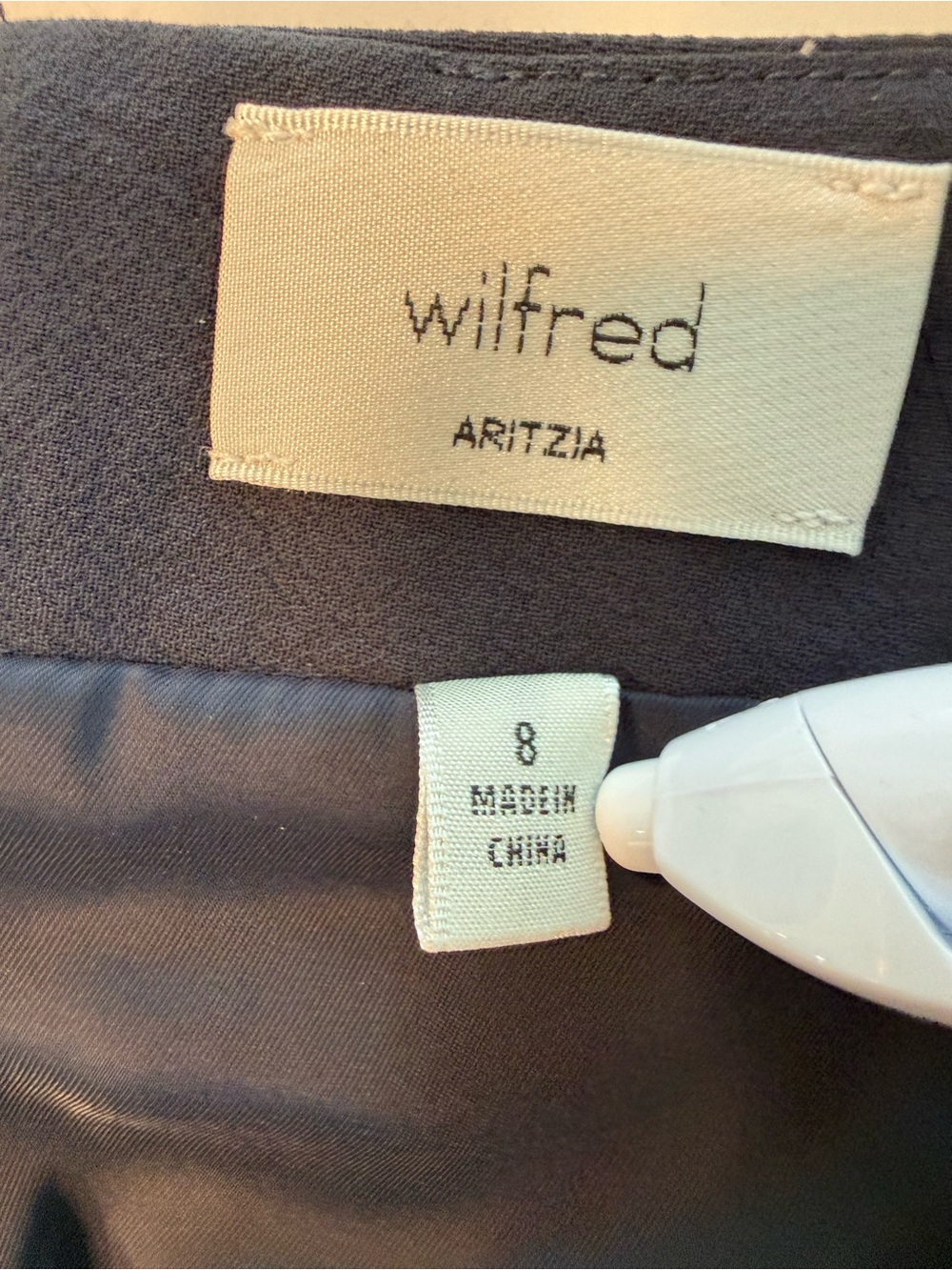 Aritzia Wilfred Classic Mini Skirt Navy High Rise NWT Size 8 - Picture 3 of 10